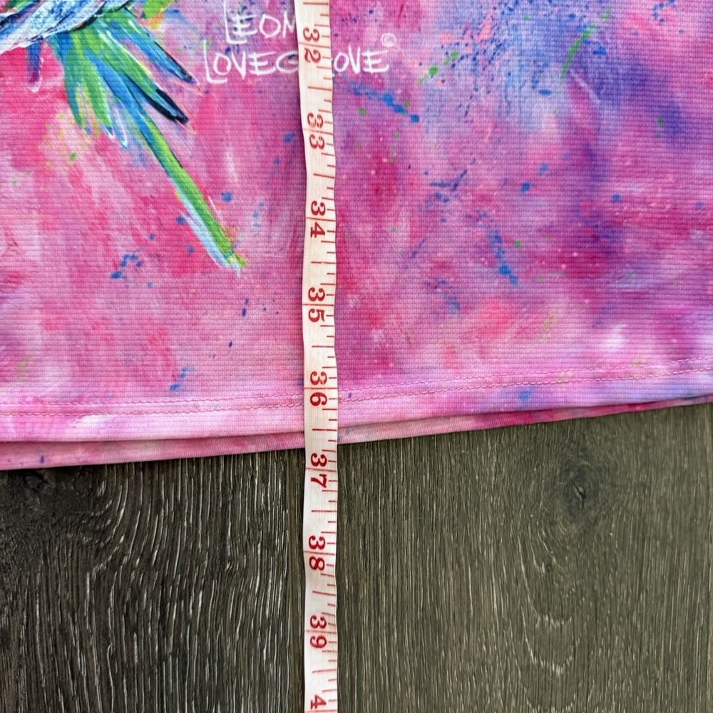 Leoma Lovegrove Dress Large Pullover Tropical Birds Parakeet Resort Artsy Travel - Picture 11 of 11